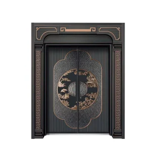 Modern Outdoor Anti-Theft Cast Aluminum Entry Door with Waterproof Features for Villa, Apartment, and Hall