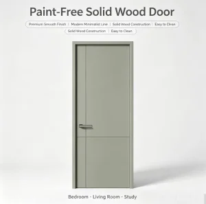 Modern Paint-Free Polymer Interior Door Sound-Insulating Minimalist Design for Bedroom and Villa