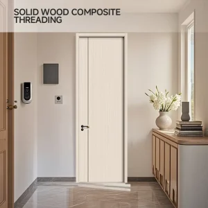 Modern Paint-Free SPC Solid Composite Interior Door 40 mm Waterproof for Apartments and Hospitals