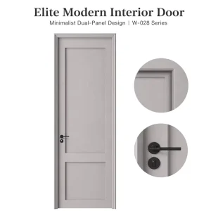 Modern Panel Lacquer-Painted Soundproof Waterproof Interior Bedroom Door for Apartments