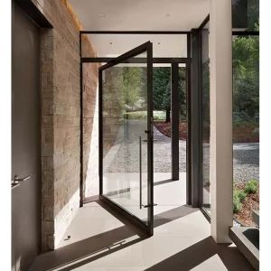 Modern Pivot Door Frame High Quality Aluminum Alloy Graphic Design Hotel Entrance Finished Surface Factory Direct Sale