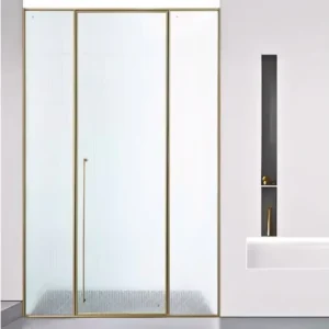 Modern Pivot-Style Sliding Shower Door with Stainless Steel Frame