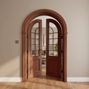 Modern Postmodern Solid Wood Double Interior Entrance Door, Well-Sealed, Baking Paint Finish