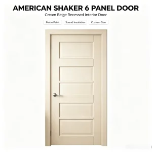 Modern Primed Interior Doors, Custom Size, White Primer Finish, for House Renovation