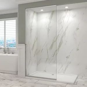 Modern Rectangle Walk in Aluminum Alloy Frame Glass Shower Door for Hotel Use