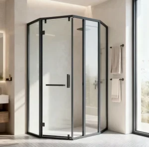 Modern Rectangular Frameless Sliding Tempered Glass Walk-in Shower Enclosure Door