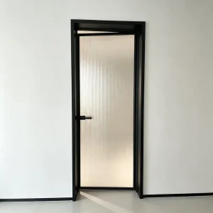 Modern Reeded Glass Narrow Frame Swing Door Tempered Explosion proof Minimal Design Interior Use for Apartment Hotel Wet Dry