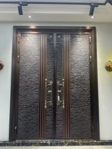 Modern Residential Heavy-Duty Cast Aluminum Exterior Security Entrance Door