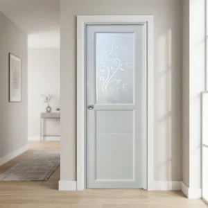 Modern Robust UPVC Waterproof Interior Swing Bathroom Door with Finished Surface for Apartment Villa Hotel Home Office Use