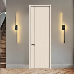 Modern SPC Solid Door with Finished Surface and Paint-Free Composite Interior Construction for Residential and Hotel Use