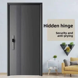 Modern Security Entry Door Anti-Theft Metal Finished Project Door for Villas and Schools Single-Leaf or Double-Leaf