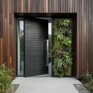 Modern Security Villa Solid Wood Front Entrance Door Exterior Wooden Pivot Door