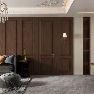 Modern Shaker MDF Door with Finished Surface and Sound Insulation for House and Villa Interior Use