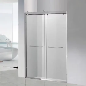 Modern Shower Enclosure Factory Customized Stainless Steel Tempered Glass Double Sliding Door Hotel Bathroom Screen Partition