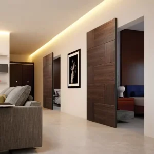 Modern Silver Aluminum Hidden Door Hardware Roller System with Soft Sliding