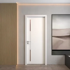 Modern Simple Design Solid Wood Bedroom Interior Door for Residential Buildings