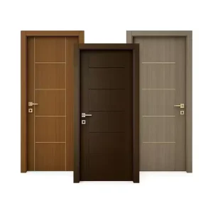 Modern Simple Teak Wood Interior Bedroom Door with Sound Insulation