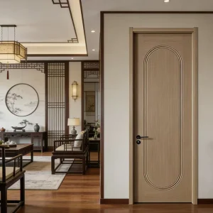 Modern Single-Panel Wooden Interior Bedroom Door Side-Opening
