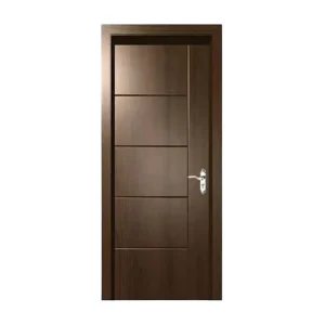 Modern Single Solid Wood Flush Interior Door with Flat PVC Finish