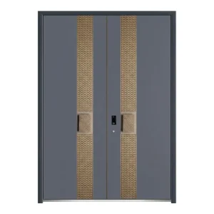 Modern Slate Gray Cast Aluminum Villa Entrance Door Thermal Insulation Exterior Entry Gate Custom
