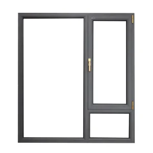 Modern Sleek Aluminum Casement Windows Stainless Steel Low E Glass Narrow Frame Soundproof Thermal Insulation