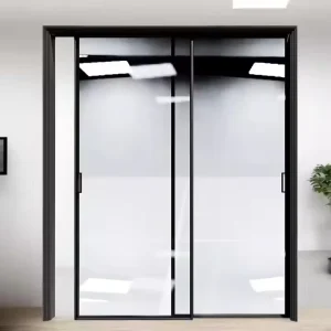 Modern Sliding Glass Door With Huge Interior Slim Narrow Aluminum Frame Finished Surface For Decoration