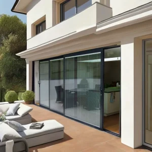 Modern Slim Design Aluminum Alloy Frame Sliding Glass Door Hurricane Proof Exterior Thermal Insulation for Villa Patio Balcony