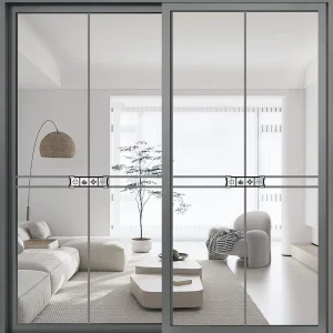 Modern Slim-Frame Aluminum Sliding Glass Door for Balcony and Living Room