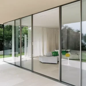 Modern Slim Narrow-Frame Aluminum Sliding Door for Bedroom Interior