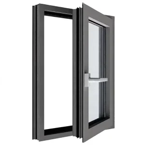 Modern Slim Narrow-Frame Casement Window, Hurricane-Proof Sound-Insulated Tilt-and-Turn Aluminum Windows for Villas