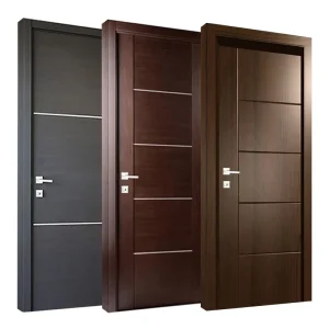 Modern Solid Core Composite Wood Door with Black Walnut Veneer and Flush Design