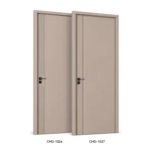 Modern Solid-Core Panel Interior Wood Door with Handles ENF E0 for Apartment Office