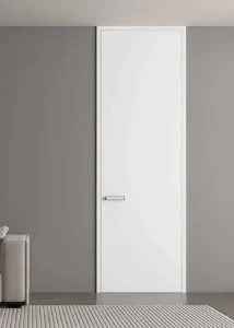 Modern Solid Interior Swing Door with Slim Hidden Border Narrow Frame Door