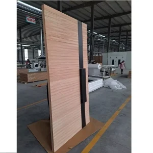 Modern Solid Mahogany Wood Exterior Entry Door with Weather-Resistant Finish Tempered Glass Customizable Color