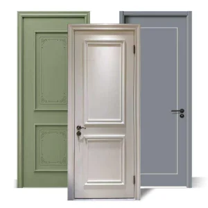 Modern Solid Timber Interior Door, Sound Insulating, White, Single Wooden Door for Apartments, Bathrooms, and Bedrooms