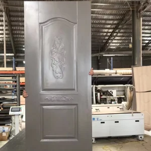 Modern Solid Wood Bedroom Door with Melamine Finish for Courtyard Use