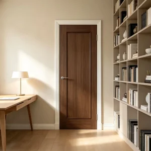 Modern Solid Wood Classic Panel Interior Bedroom Door for Residential Houses