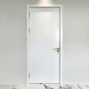 Modern Solid Wood Composite Interior Slab Door Set with Paint-Free Carbon Crystal Finish