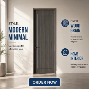 Modern Solid Wood Craftsman Sound-Insulated Interior Doors for Villas, Apartments, and Bedrooms