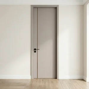 Modern Solid Wood Density Board Interior Bedroom Door with Wall Panels