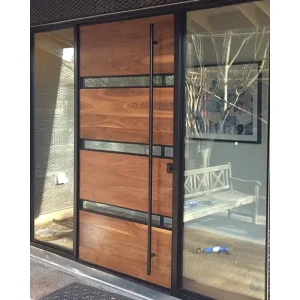 Modern Solid Wood Double Exterior Entry Door for Main Entrance
