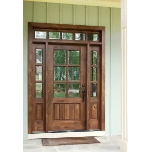 Modern Solid Wood Entry Door for Villa, Apartment, or Hotel Exterior