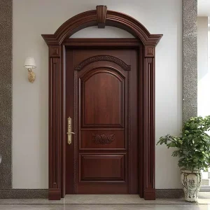 Modern Solid Wood Entry Door for Villa Home