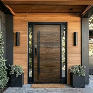 Modern Solid Wood Exterior Pivot Entrance Door for House