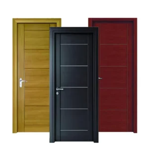 Modern Solid Wood Flush Prehung Slab Door for Office and Bathroom, Custom Size and Color