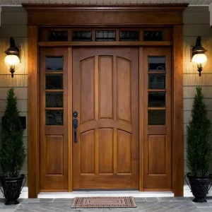Modern Solid Wood Front Entry Door for Villa, Apartment, or Hotel