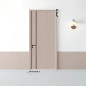 Modern Solid Wood Interior Door with Frame for Bedroom, Hotel, or Villa