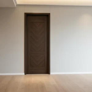 Modern Solid Wood Interior Door with Sound Insulation, Side-Opening