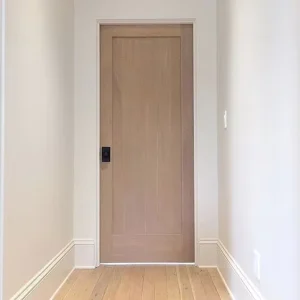 Modern Solid Wood Painted White Oak Veneer Interior Door