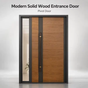 Modern Solid Wood Pivot Entrance Door for Villa Residential Projects